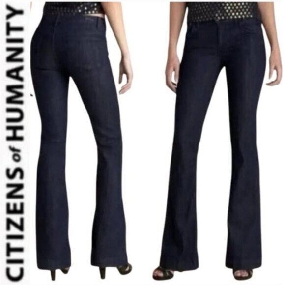 Citizens of Humanity Hutton Indigo Wide Flare Jeans Size 32 - Picture 1 of 14